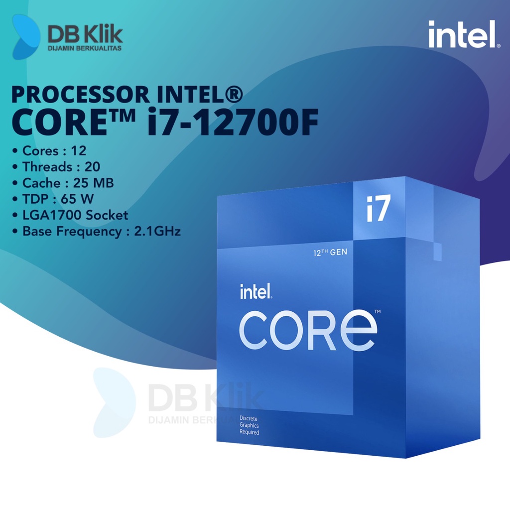 &quot;Processor INTEL Core i7-12700F Box 2.1GHz LGA1700- Intel I7 12700F Box&quot;