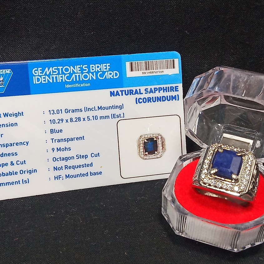 

Batu cincin permata blue sapphire lengkap dengan memo
