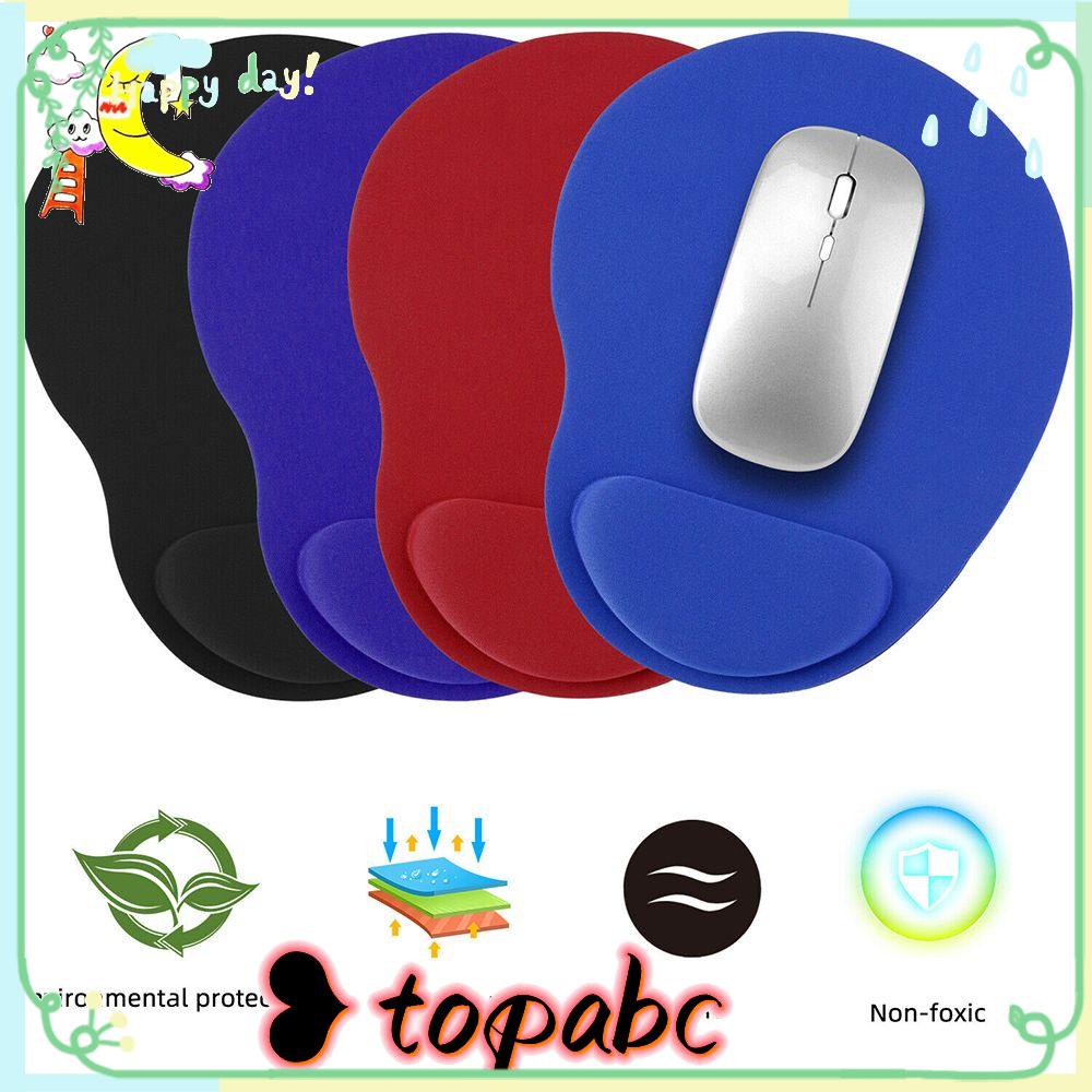 Mouse Pad Dengan Bantalan Pergelangan Tangan Bahan Spons Anti Slip Warna Biru Tua/Hijau/Merah