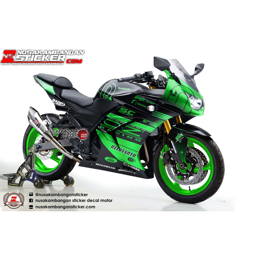 Decal Sticker Ninja 250 Karbu Oz Racing Hijau