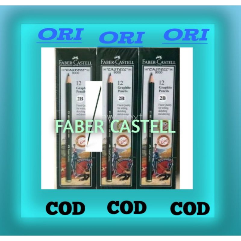 

12 pcs pensil FABER CASTELL 2B ori