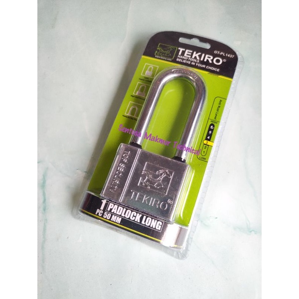 TEKIRO 50 MM Gembok Nikel Leher Panjang Padlock Long 50mm