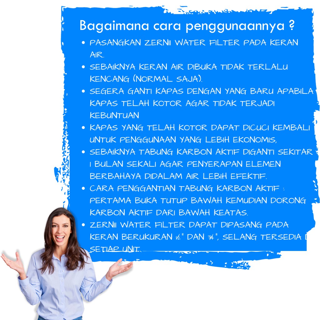 Penjernih Kran Air Sumur Bor Zernii Water Filter Zerni Saringan Pembersih Dan Penyaring Kran Wastafel Cuci Piring Air Kotor Dan Keruh