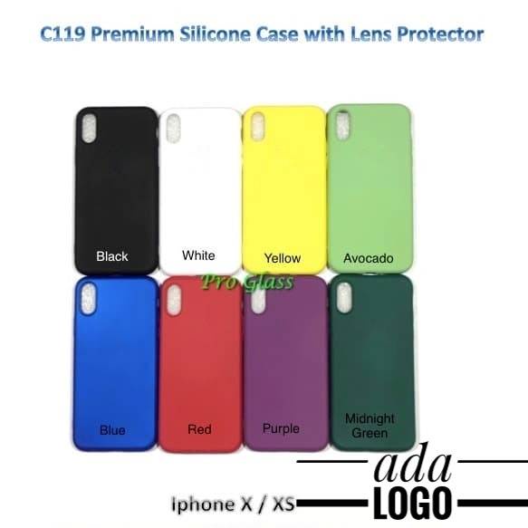 C119 Iphone X / XS / XR / XS MAX Premium Matte Doff Silicone Case + Lens Protection