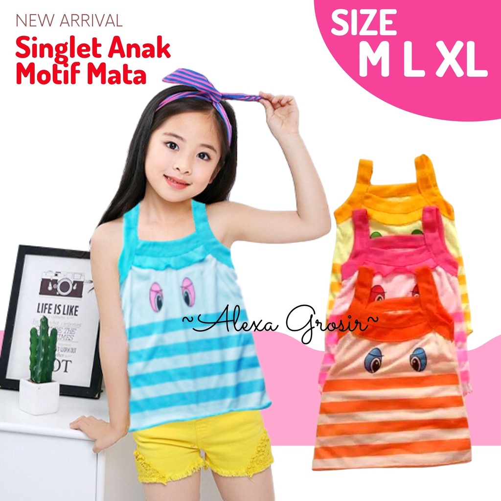 SINGLET ANAK PEREMPUAN 6 BULAN - 3 TAHUN MOTIF Mata