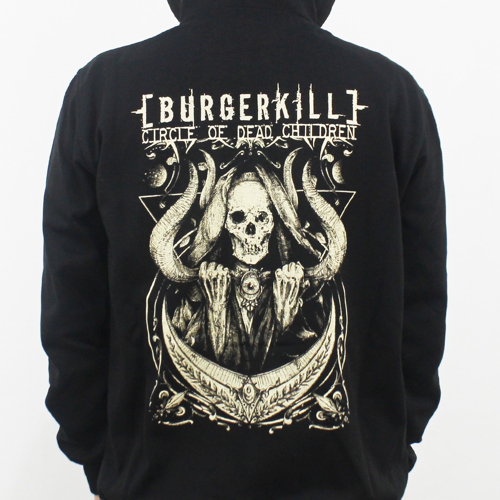 JAKET HOODIE BURGERKILL M L XL XXL 02 - JAKET MUSIK BURGERKILL - JAKET HEAVY METAL BURGERKILL HITAM