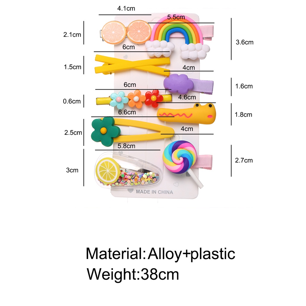 Set Jepit Rambut Bentuk Bunga Macarons Buah Pelangi Gaya Korea Untuk Aksesoris Anak Perempuan