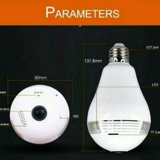 Kamera/cctv/ipcam bohlam lumb 360° panoramic/1.3megapixel#ready