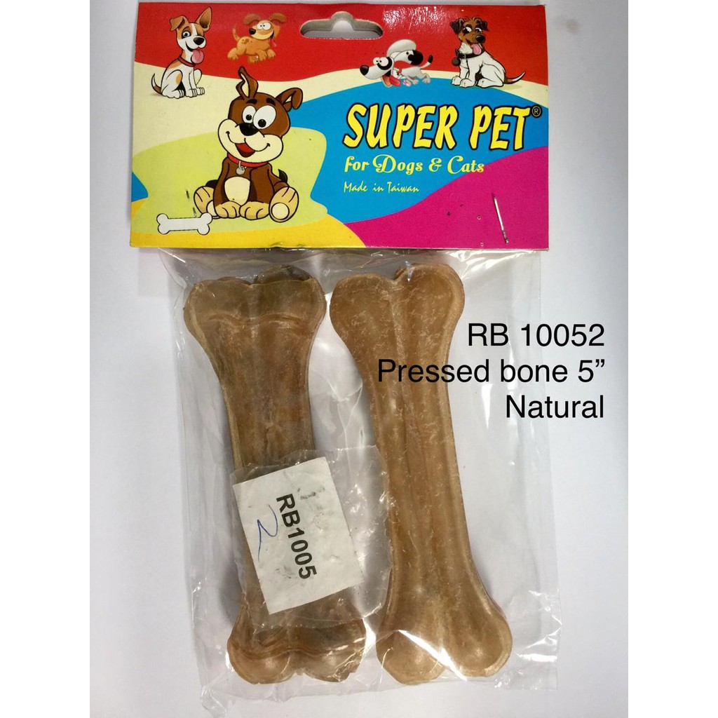 snack tulang anjing - pressed bone 5&quot; - RB10052 - RB20052 - milk- natural