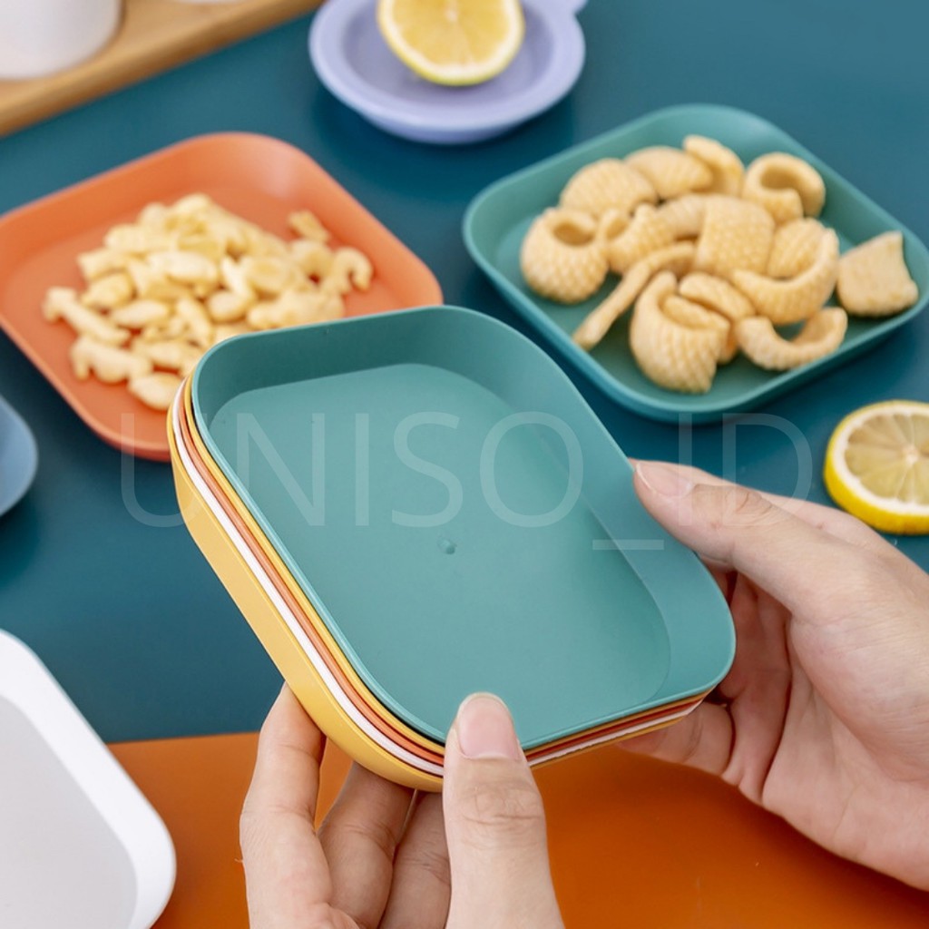 UNISO - PIRING PLASTIK MAKAN UNIK TEMPAT WADAH BUAH SAYURAN SNACK KUE SAJI SERBAGUNA MAKANAN | PIRING SNACK | PIRING UNIK | PIRING ESTETIK | PIRING PLASTIK KECIL | PIRING BUAH | PIRING MURAH-3