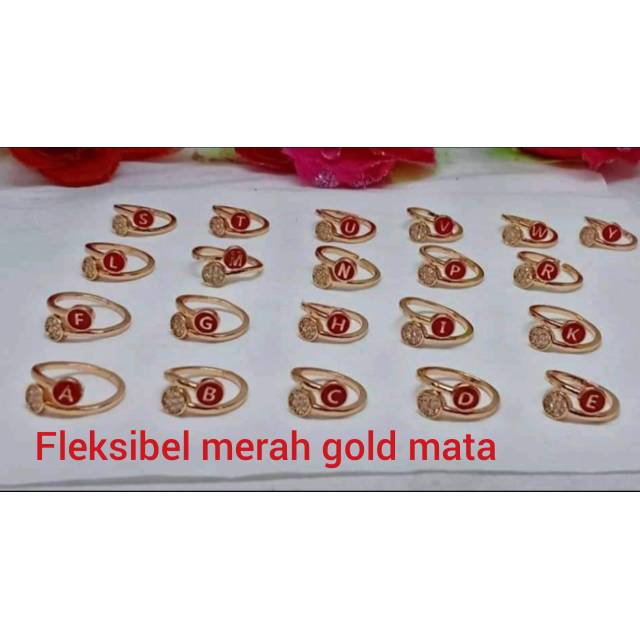 Cincin Anak Huruf A-Z gold silver (COD) HURUF CHAT