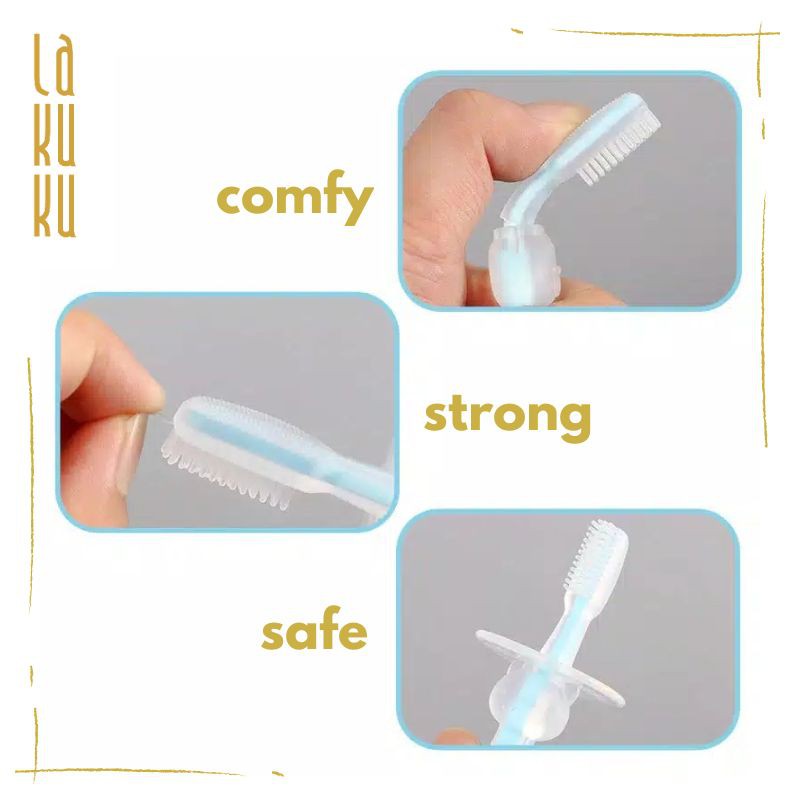 Silicone Tooth Brush 1st step (Food Grade)- Sikat Gigi Bayi Anak bahan silikon