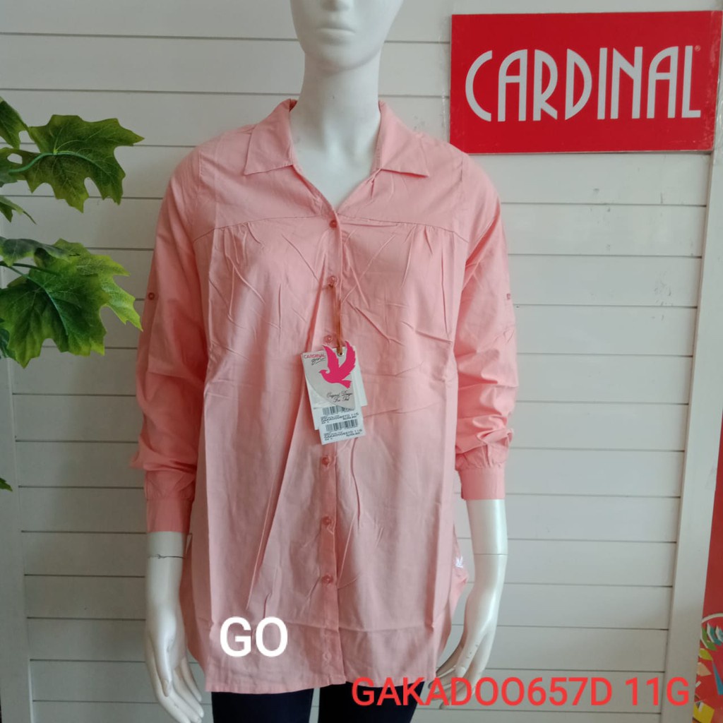 gof KPTB CARDINAL GIRL KEMEJA Pakaian Wanita Atasan Kemeja Hem Casual Santai Original Lengan Panjang