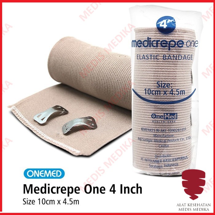 Onemed Elastic Bandage Medicrepe 4&quot; Perban Elastis Alat P3K 10cmx4,5m