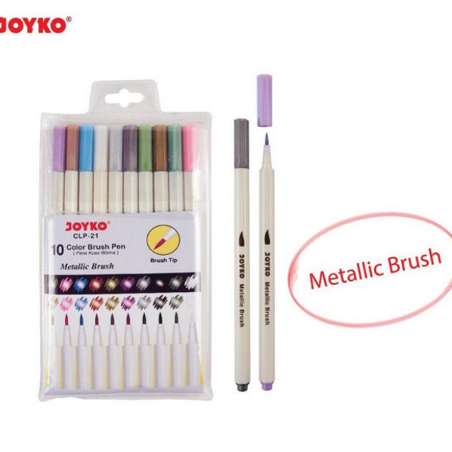 

[[COD]] CLP-21 Metallic Color Brush Pen Joyko Spidol Kuas Kaligrafi HEMAT Kode 212
