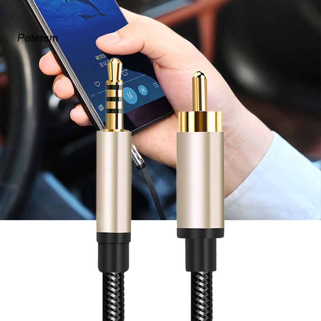 Kabel Konektor Audio Coaxial 1 / 2m Rca Ke Aux 3.5mm Jack Untuk Xiao-Mi 1 / 2 Tv