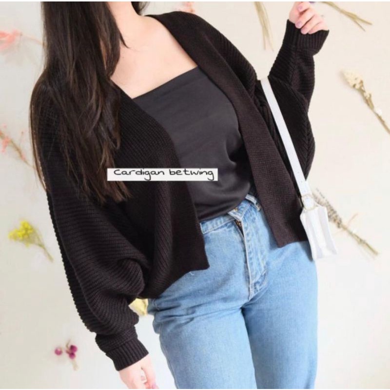 Cardi Rajut Batwing Crop/ Cardigan Batwing Rajut / Cardigan Rajut Crop