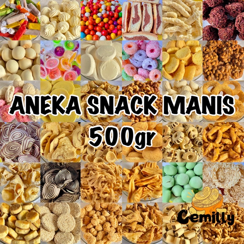 

[CEMILLY] 500gr Aneka Cemilan MANIS Snack Kiloan