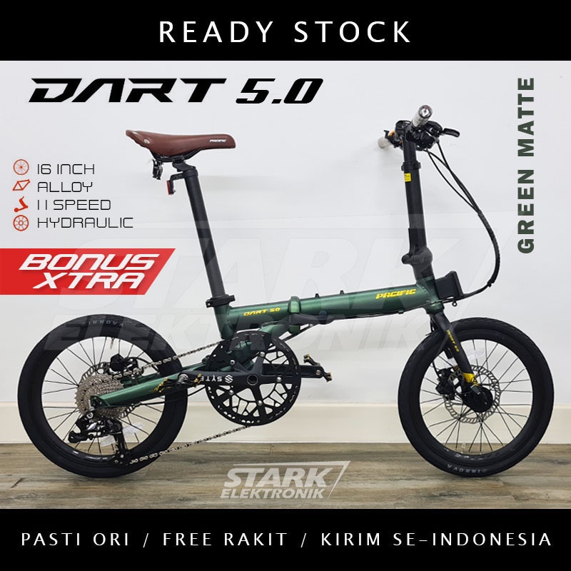 Sepeda Lipat Pacific Dart 5.0 16 inch Folding Bike Hydrolic 11 Speed