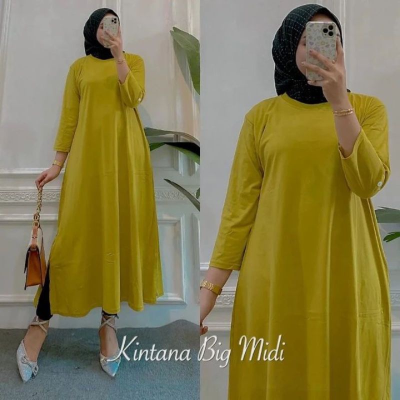 Kayla midi/midi dress kekinian/midi cewek muslimah terbaru/midi bahan combad terbaru