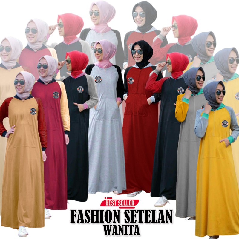 COD Long Dress Pakaian Wanita Dress Gamis Cassual Gamis Terbaru Fashion Wanita Muslimah Sleteing