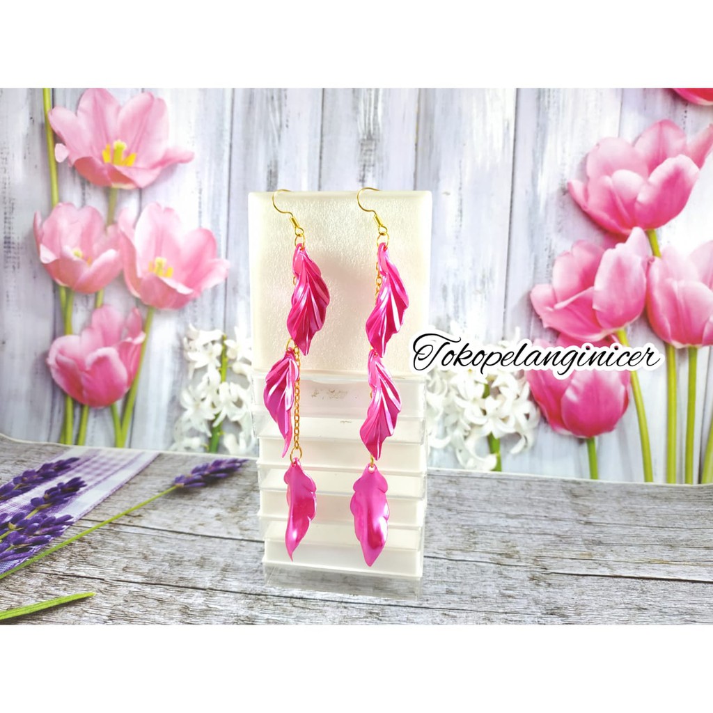 Anting Hijab Fashion wanita Unik Model Daun Cabe Cantik Murah  Kekinian By Tokopelanginicer