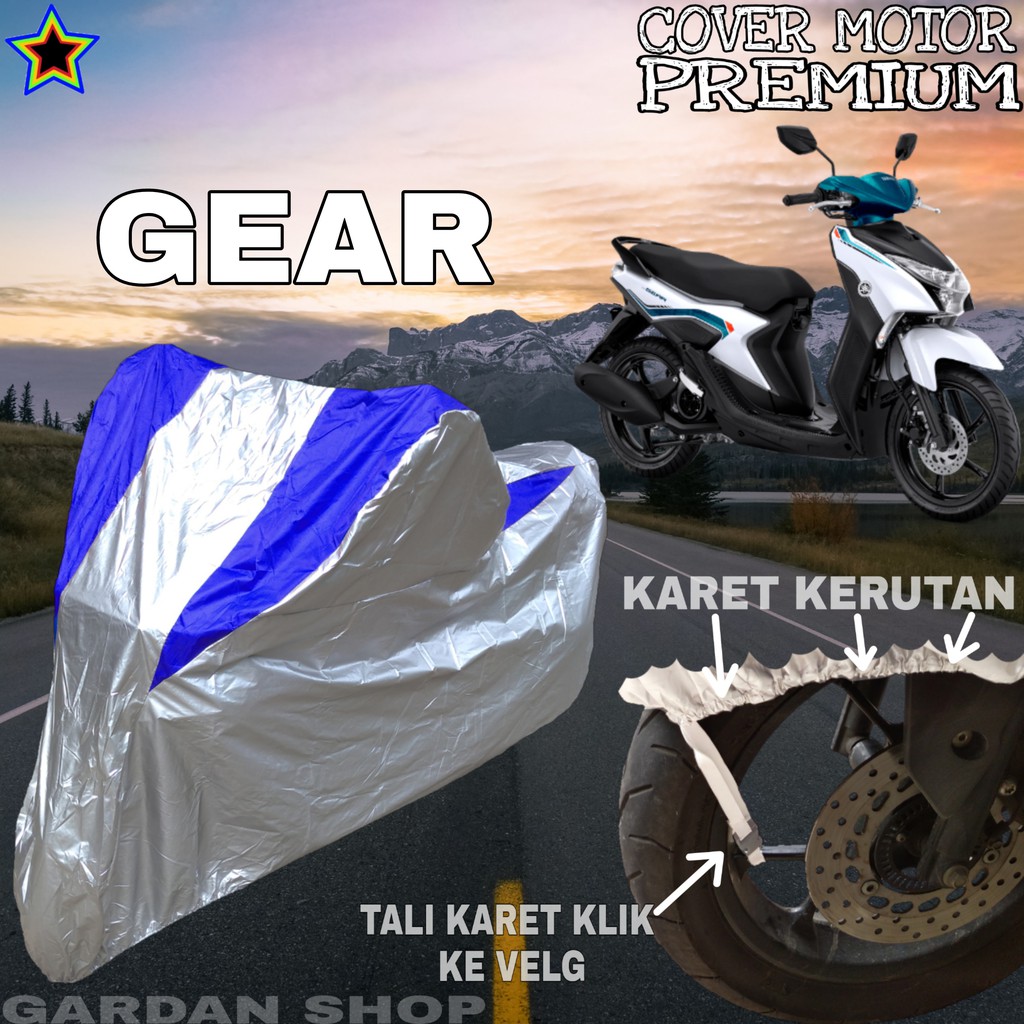Sarung Motor GEAR Silver BIRU Body Cover Penutup Motor Gear PREMIUM