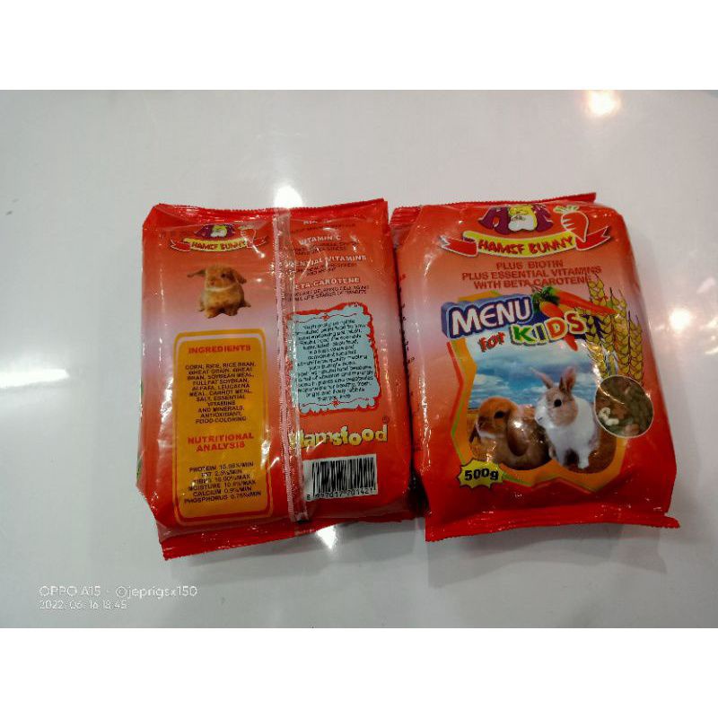 pelet kelinci hamsf bunny 500 gr makanan pelet kelinci