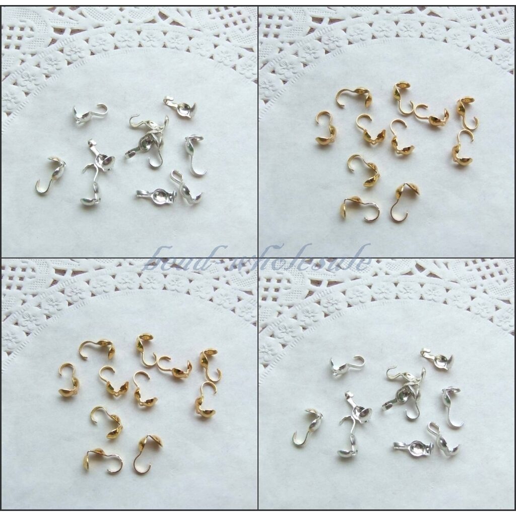 100pcs Cap Manikmanik Bahan Metal Lapis Emassilver Untuk Membuat Perhiasan