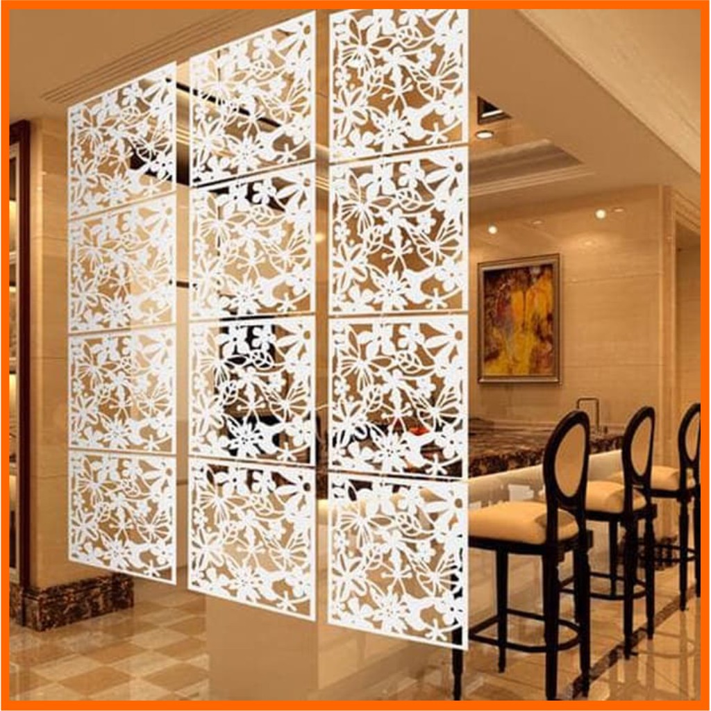 Penyekat Ruang Vintage Bahan PVC / Dekorasi Pembatas Ruang Warna Putih