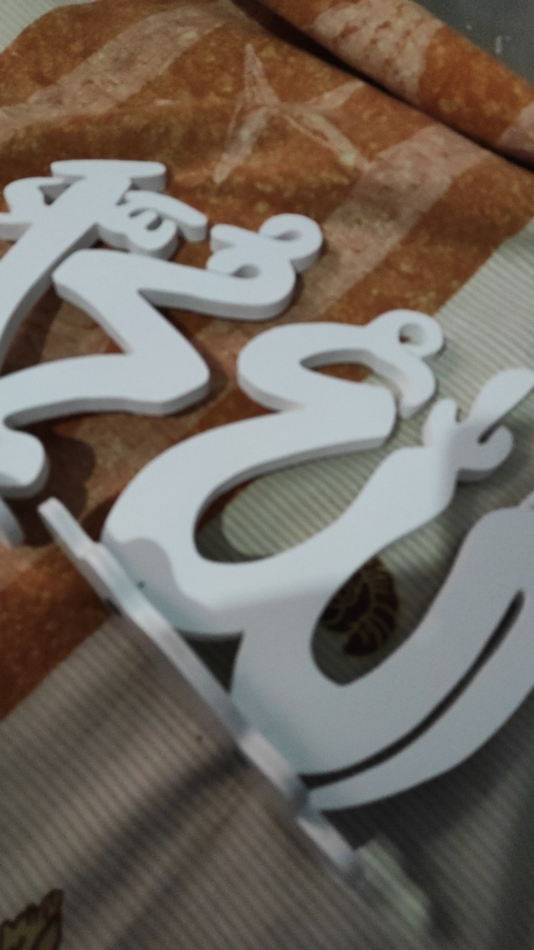 Kaligrafi Lafadz Ukir Allah & Muhammad Kaki Oval/gelombang Hiasan Meja/hiasan Rumah/dekorasi Rumah