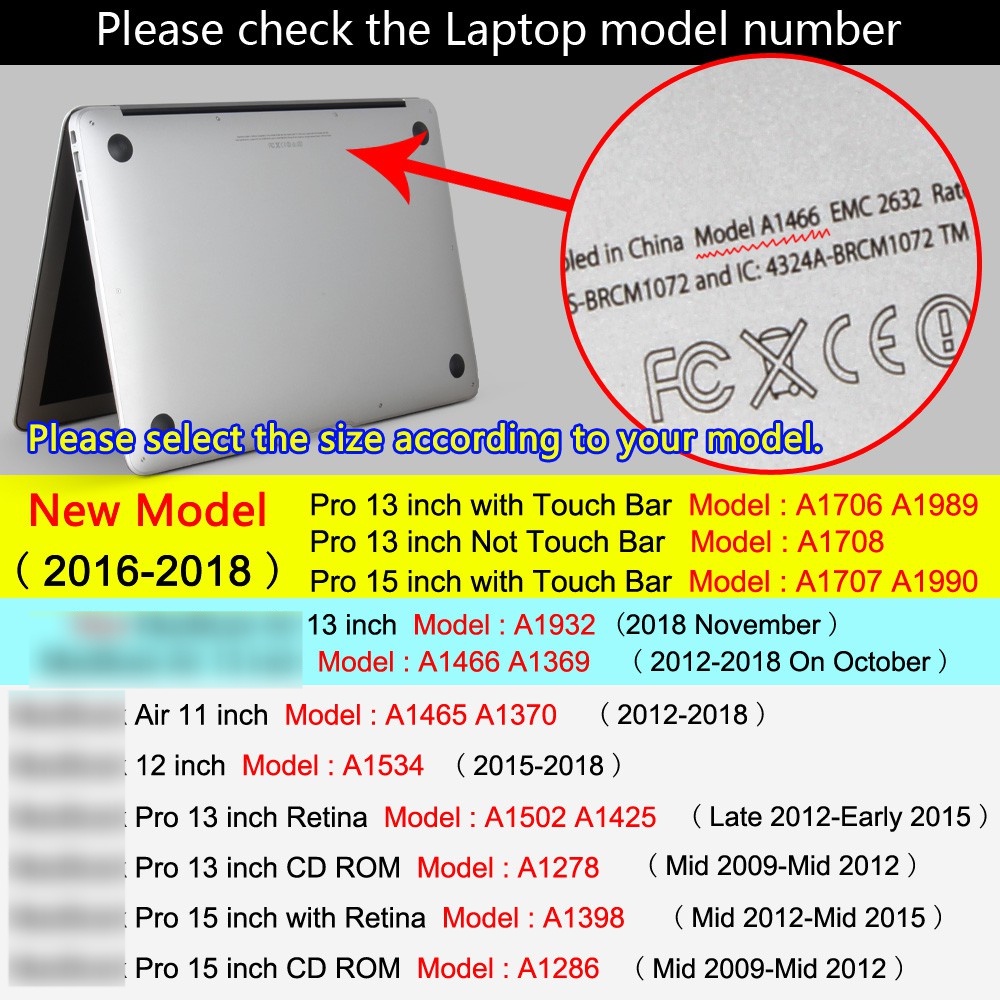 Hard Case Cover For MacBook Pro Air 13 12 Case A2159 A1466 A1932 A1708 A1706 A2179 A2289 A2251 A2338 A2337 M1