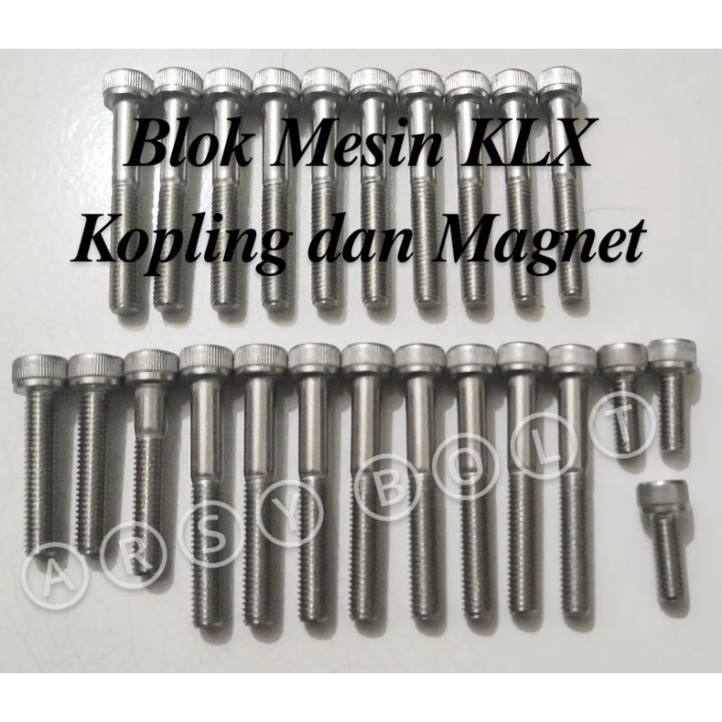 Baut Blok Mesin Kanan Kiri Kawasaki KLX 150 Kunci L Stainless