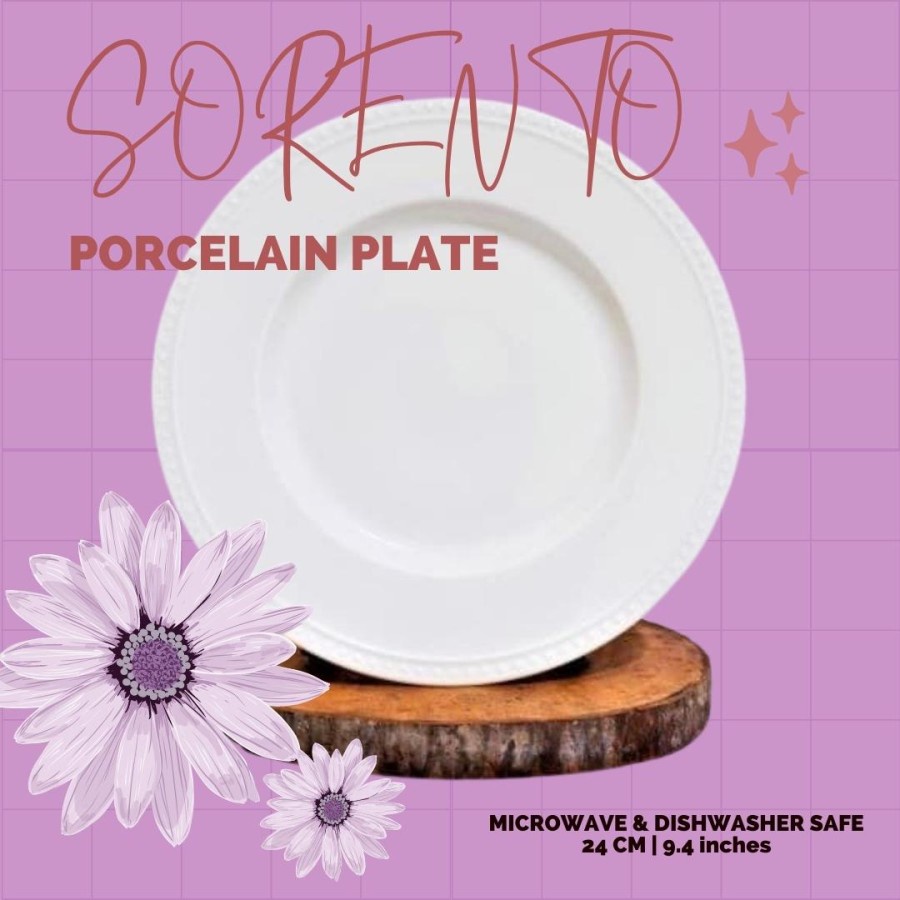 Piring Keramik Sorento 24 cm | Piring Makan Porselen | Piring Keramik