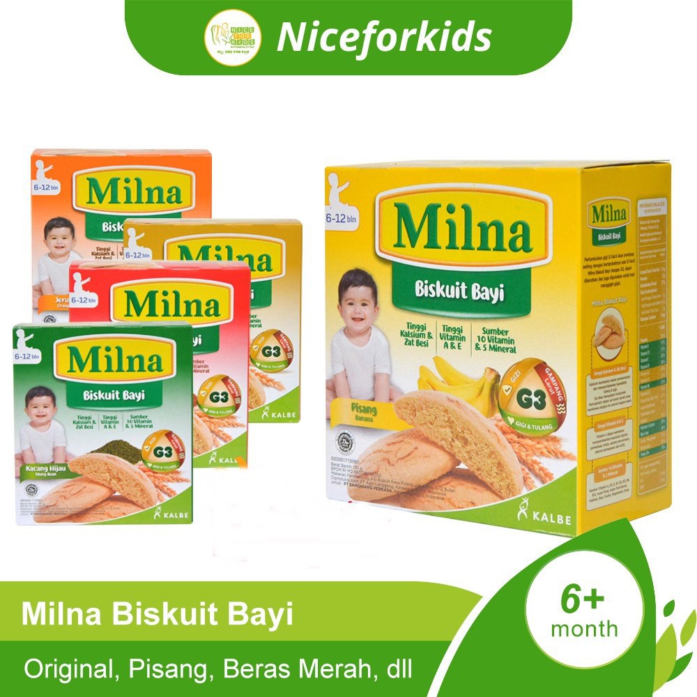 Milna Biskuit Bayi Sehat 6+ Camilan Snack Biscuit Cemilan Selingan MPASI untuk usia anak 6 bulan