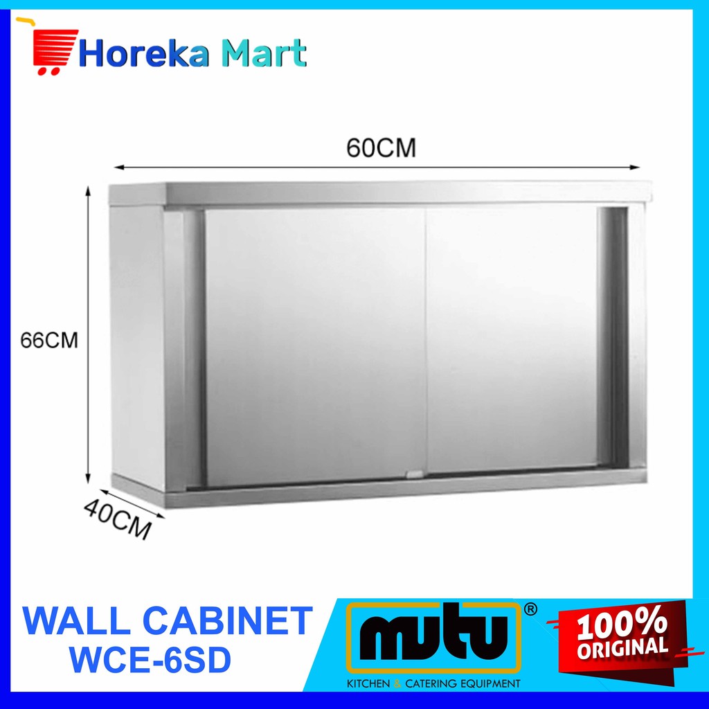 Rak Dapur Gantung Stainless Lemari Piring Dinding Restoran 2 Pintu Geser Mutu WCE6SD
