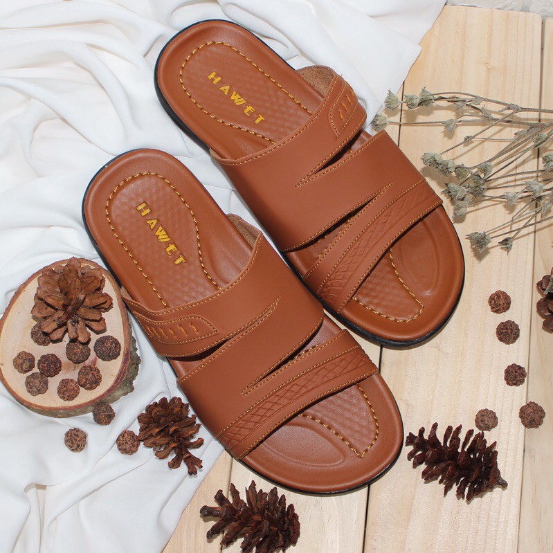 HAWET SANDAL  PRIA MURAH  TAN DB043 Shopee  Indonesia