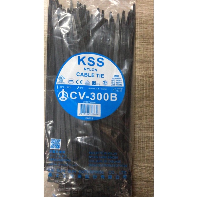 

☁ Kabel Ties CV-300 x 7.6 KSS Warna Putih/Hitam @100pcs - Hitam ➬