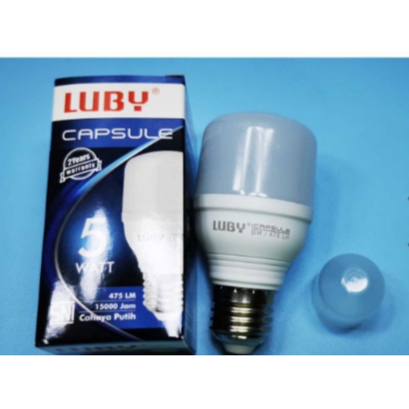 Lampu LED CAPSULE 5 watt Merk LUBY Cahaya Putih Garansi 2 tahun