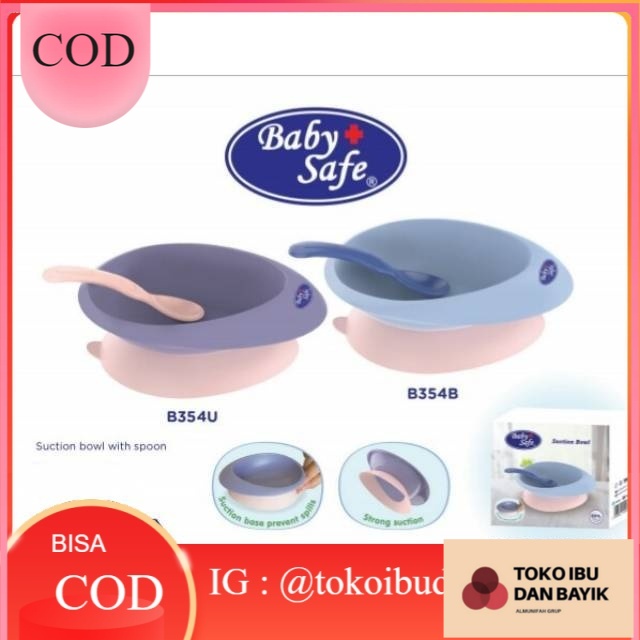 Baby Safe B354 Suction Bowl with Spoon Mangkok Makan Anak Anti Geser