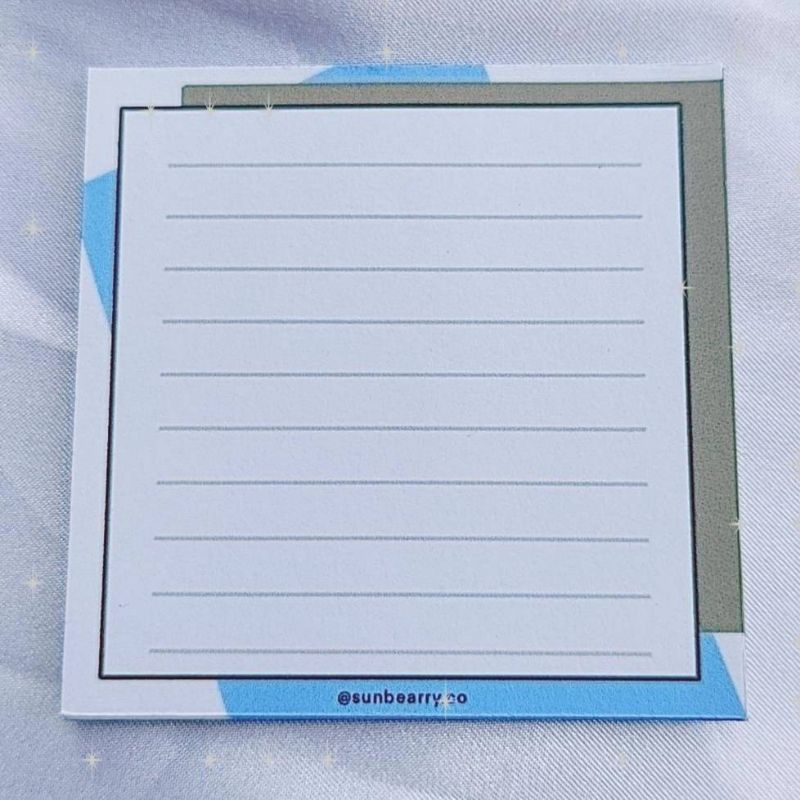 Memo pad by sunbearry.co custom memo pad bts snoppy aesthetic star scrabook-Simple line