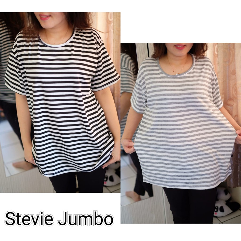 Kaos Stevia / Atasan Wanita Stevia Top / Stevy / Stevi / Kaos Salur / Ukuran JUMBO XXL