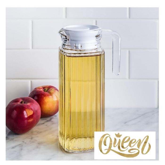 Botol Minyak Goreng Bahan Kaca + Penutup Kapasitas 1 Liter