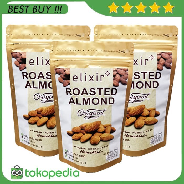 

Beautywearr - Roasted Almond 3Pcs/ Panggang / Kacang / Snack Sehat / Murah / Healthy