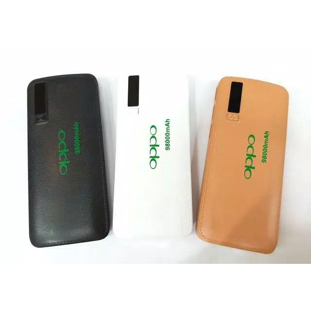 POWER BANK KUALITAS BAGUS 99.000 mAH DIGITAL LEATHER - 2 USB LED SENTER - FAST CHARGING