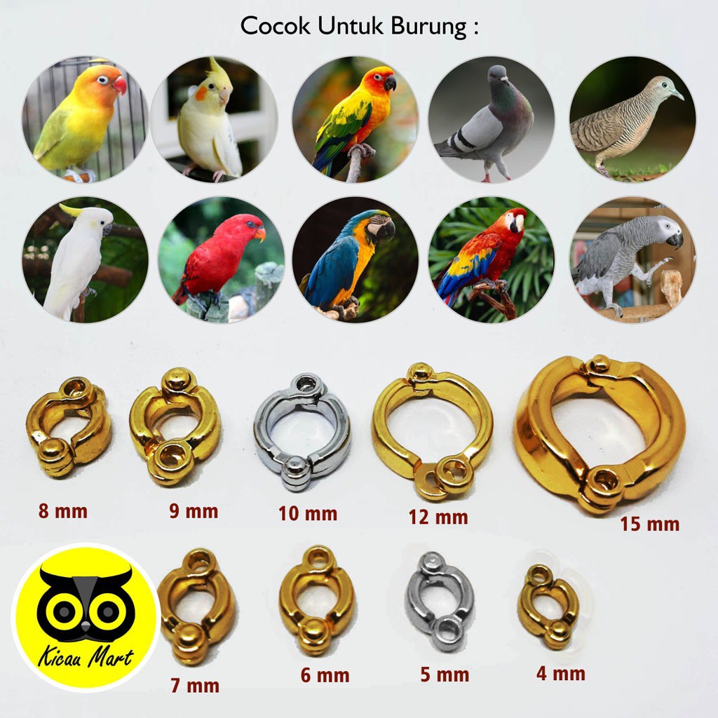 RING KAKI BURUNG BESI IMPORT 5 MM RING GELANG CINCIN KAKI BURUNG LOVEBIRD JALAK SMALL CONURE RCG5MM