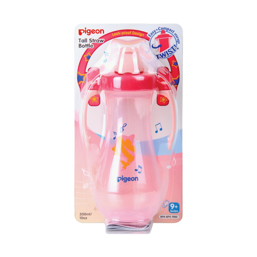 Pigeon Tall Straw Bottle Botol Minum Anak 300ml