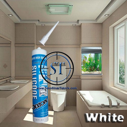 WHITE Lem Dextone SANITARY Akuarium, Keramik, Porselen, Kaca Sealant Dextone