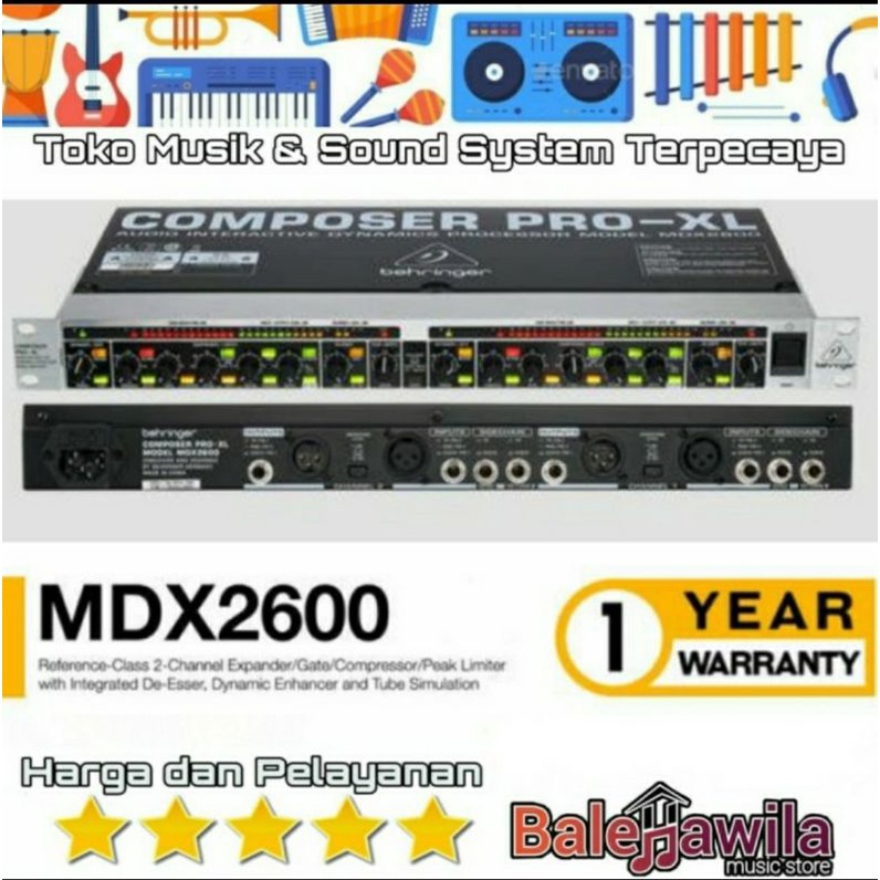 Compressor Behringer MDX 2600 MDX2600 PRO XL Behringer Composer Pro-XL MDX2600 Compressor with De-esser ORIGINAL