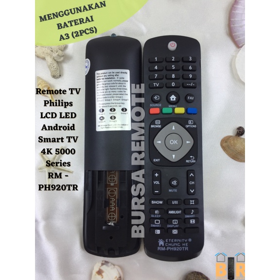 Remot / Remote TV Philips LCD LED Android Smart TV 4K 5000 Series RM - PH920TR / ecer dan grosir